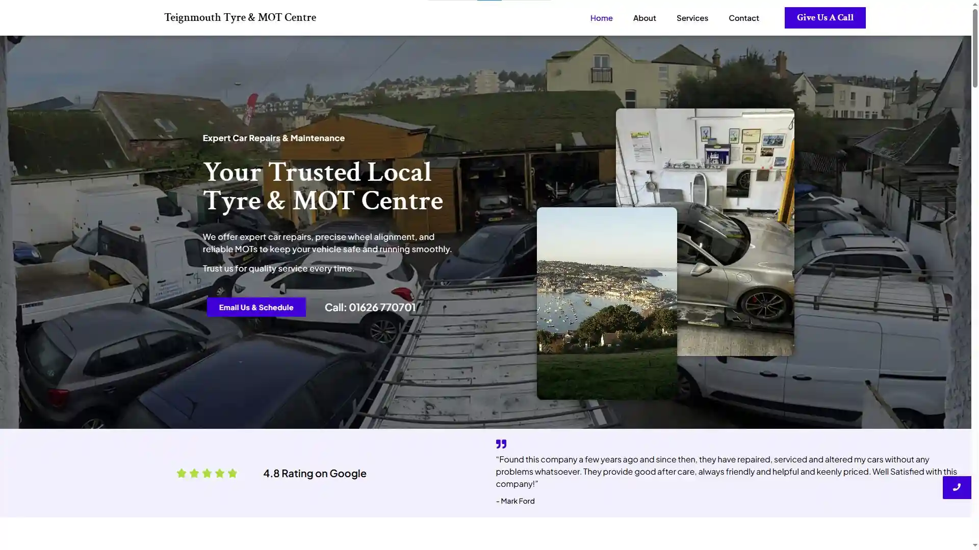 Website Design, Build & Hosting for Teignmouth Tyre & MOT Centre.